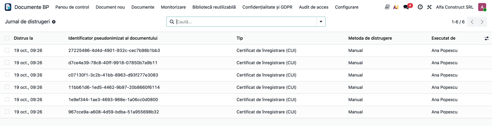 Tabloul de bord din Odoo 19, pe o firmă demo